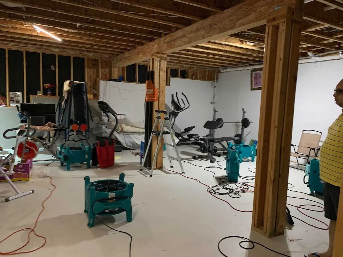 Basement drying equipment setup for Structural Drying in CaÃ±on City